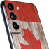 Canadian Flag Dark Wood Galaxy S22 Skin